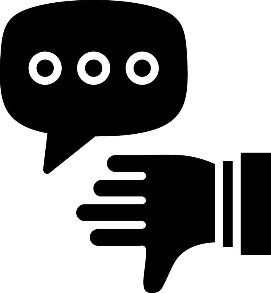 Thumbs Down Glyph Icon Design vector