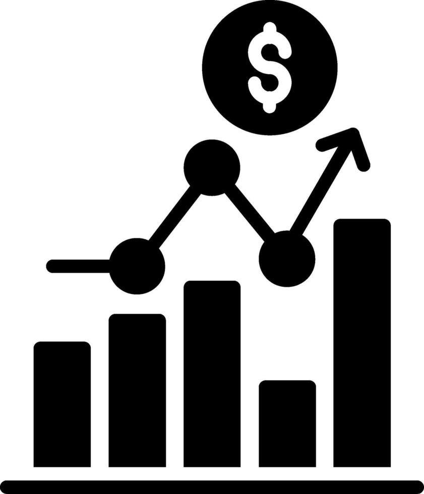 Market Trend Glyph Icon Design vector