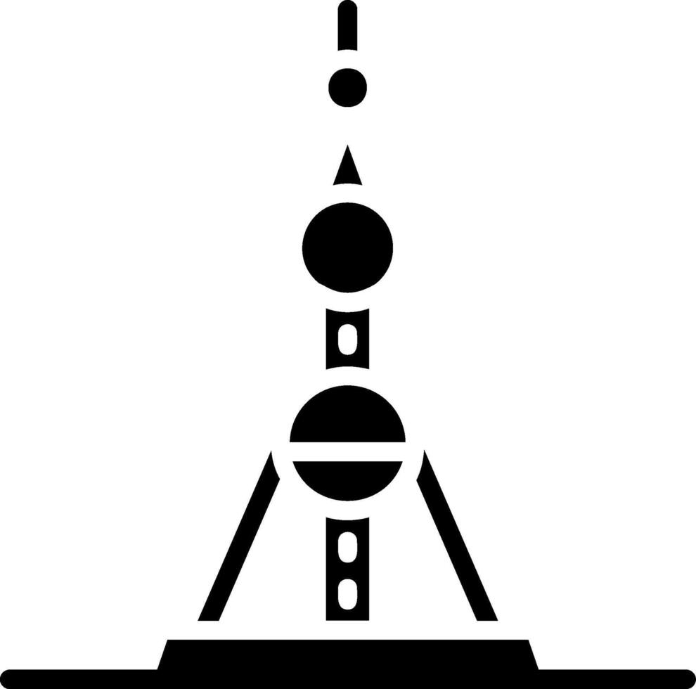 Oriental Pearl Tower Glyph Icon Design vector