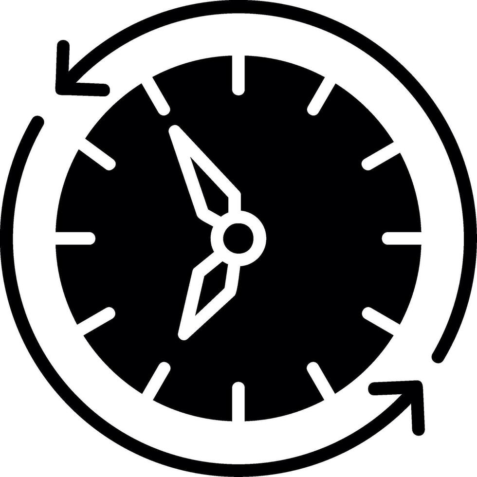 Refresh time Glyph Icon Design vector