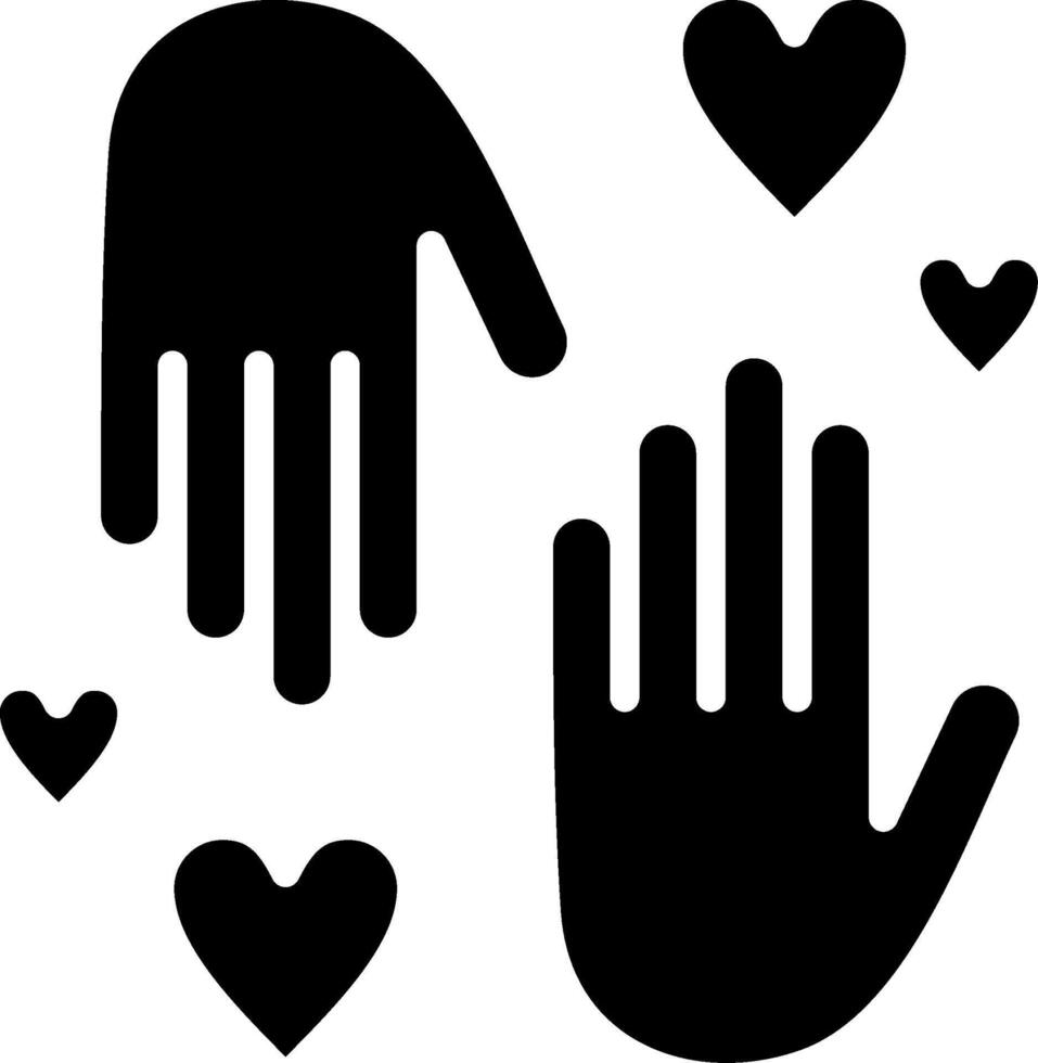 Helping hand Glyph Icon Design vector