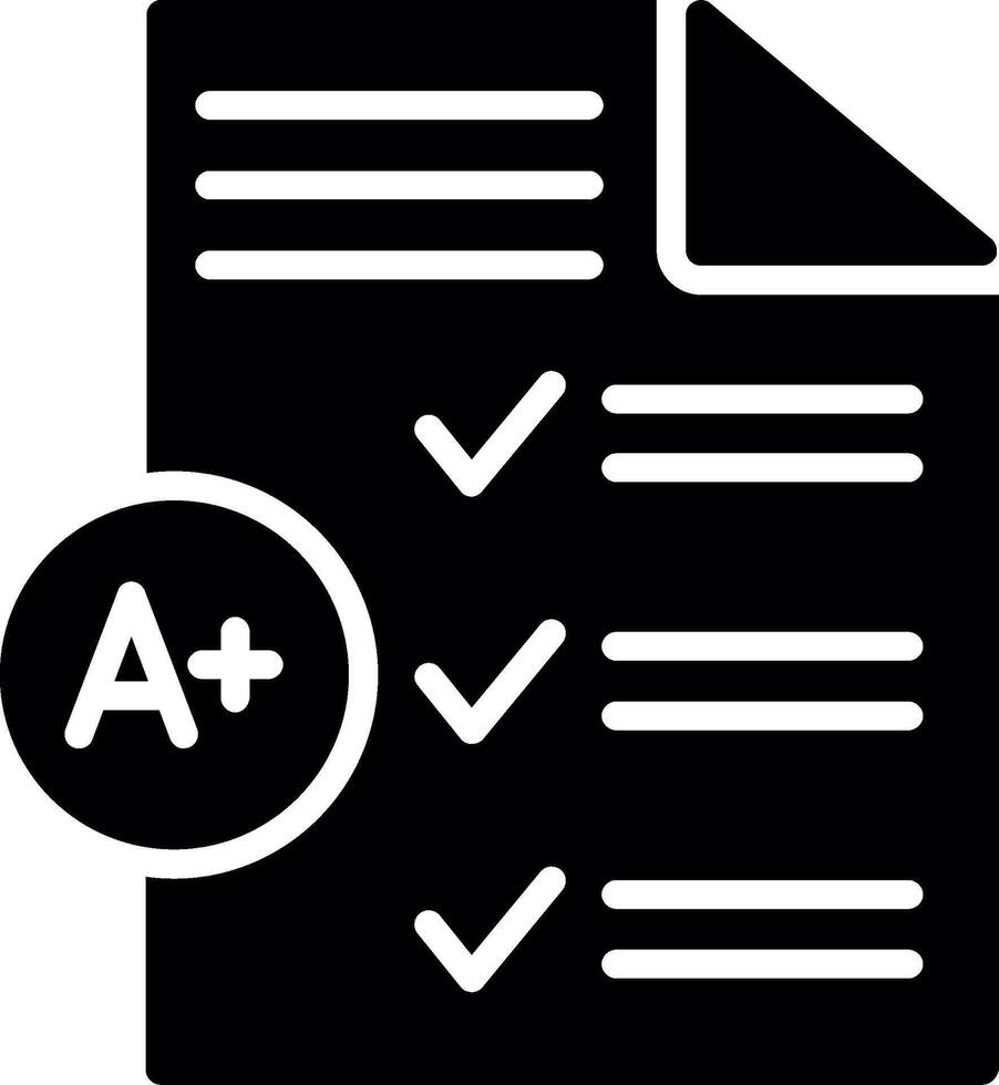 Grading Glyph Icon Design vector