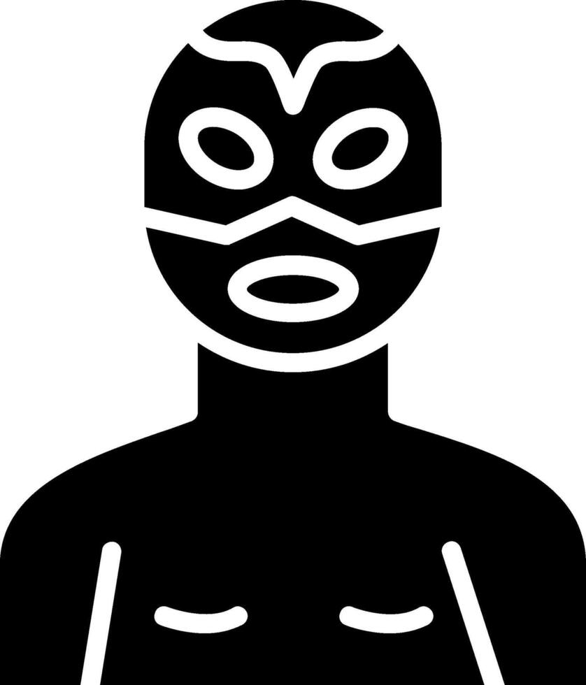 Wrestler Glyph Icon Design vector