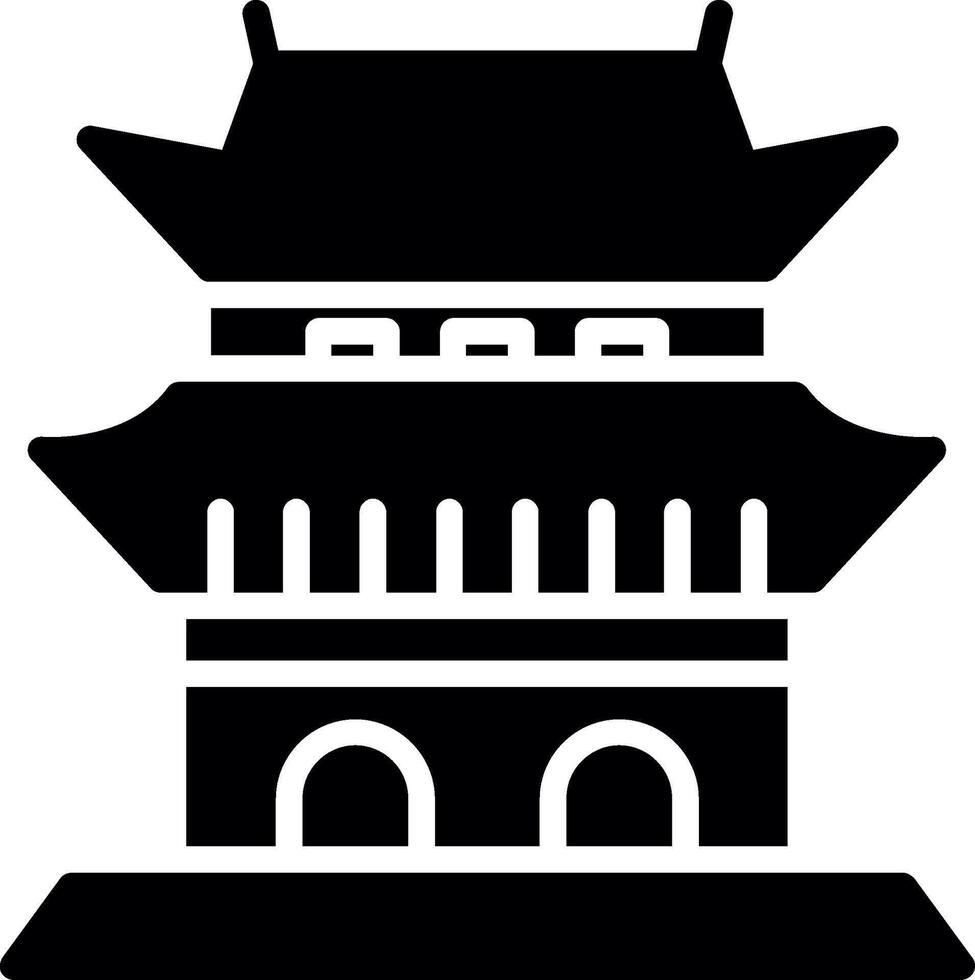 Ming Tomb Glyph Icon Design vector