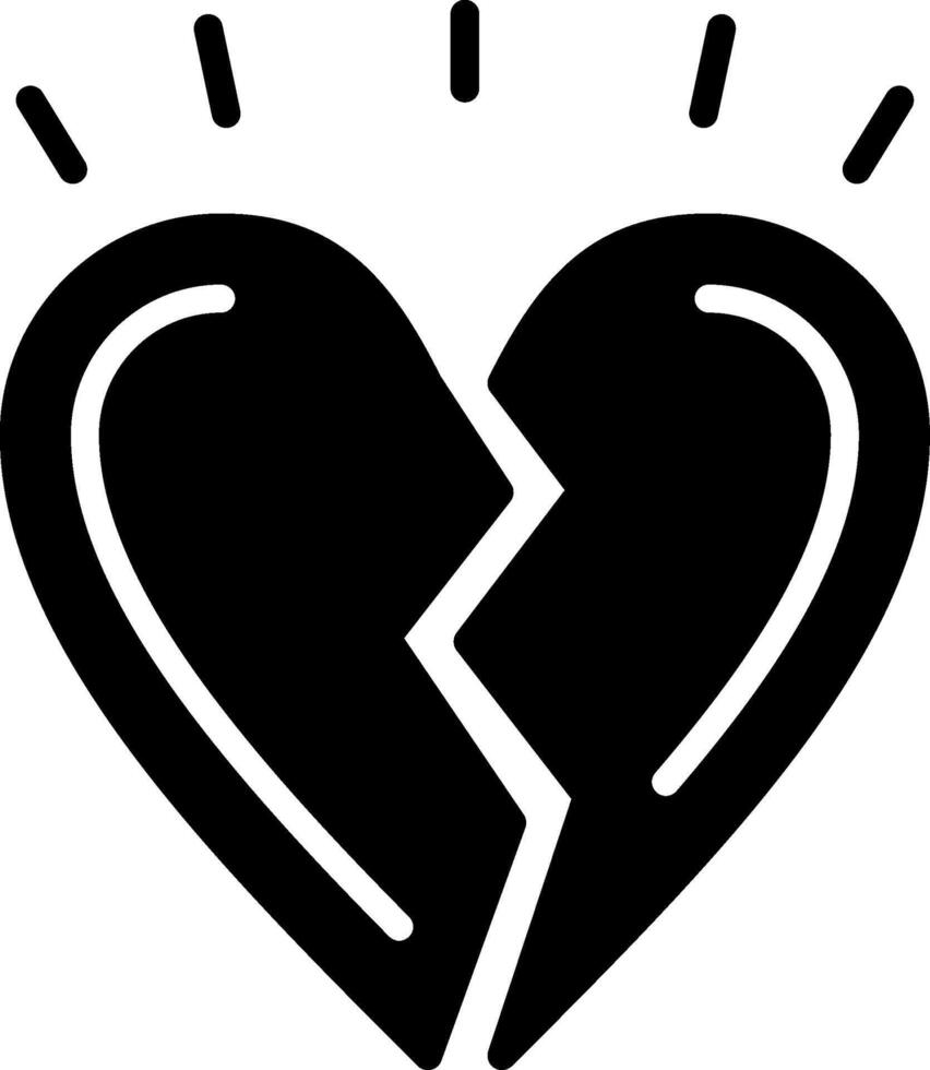 Wounded heart Glyph Icon Design vector