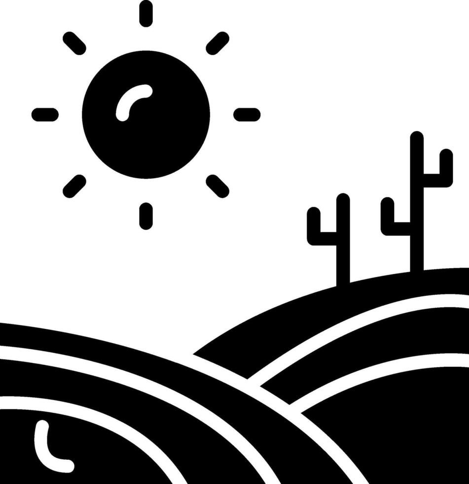 Desert Glyph Icon Design vector