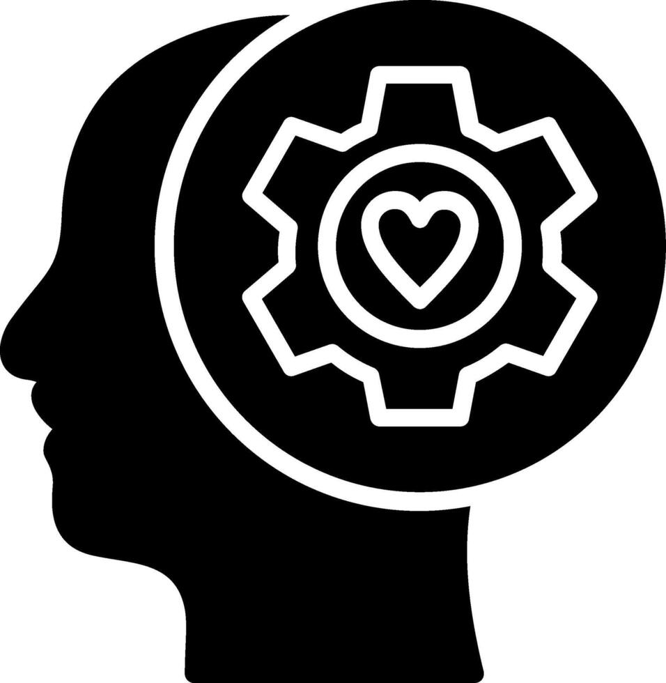 Emotional intelligence Glyph Icon Design vector