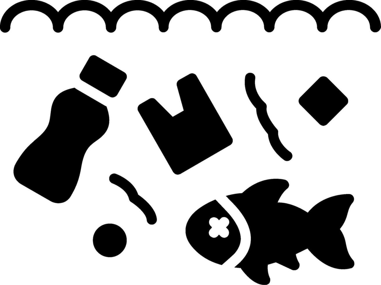 Ocean Glyph Icon Design vector