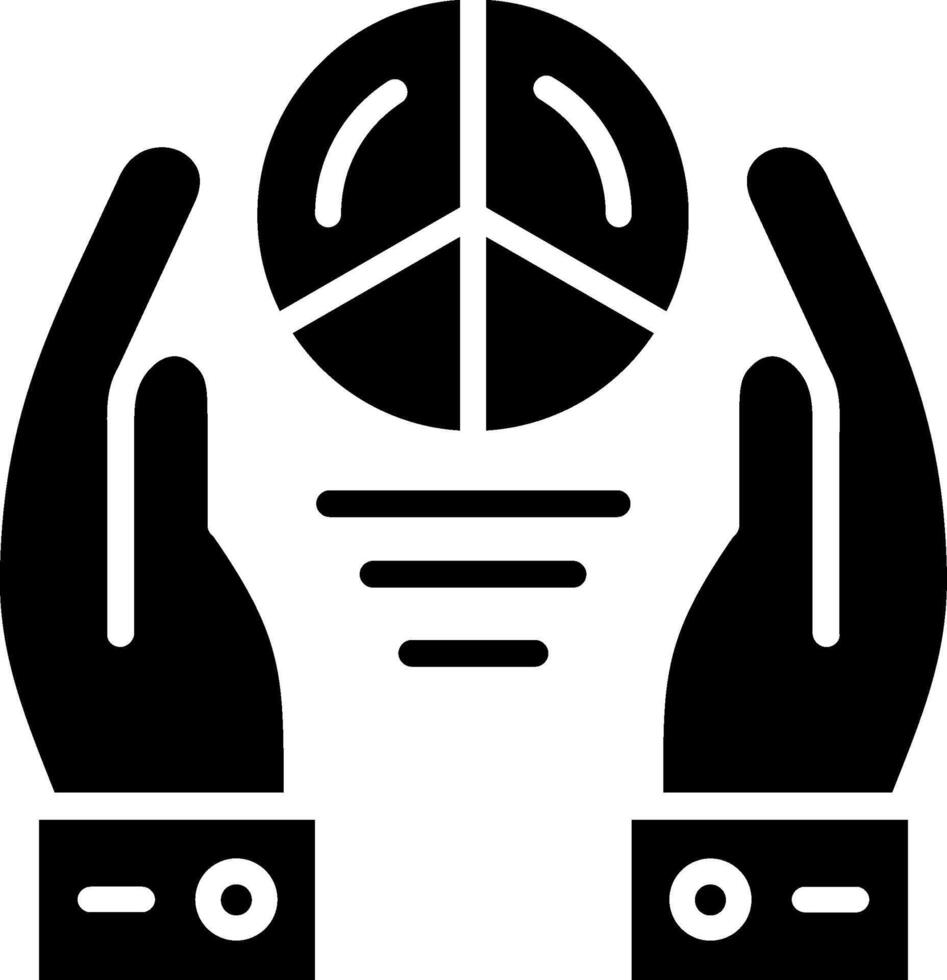 Peaceful Glyph Icon Design vector