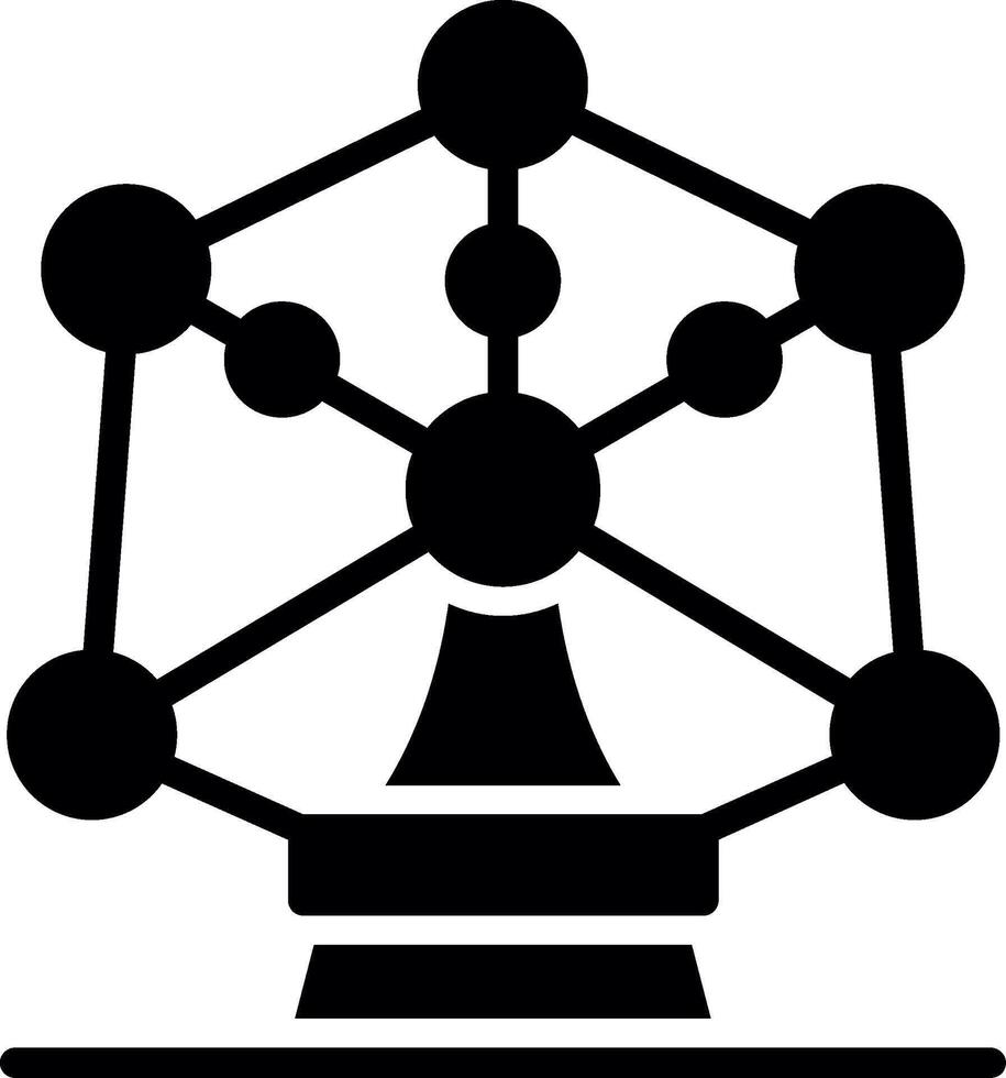 Atomium Glyph Icon Design vector