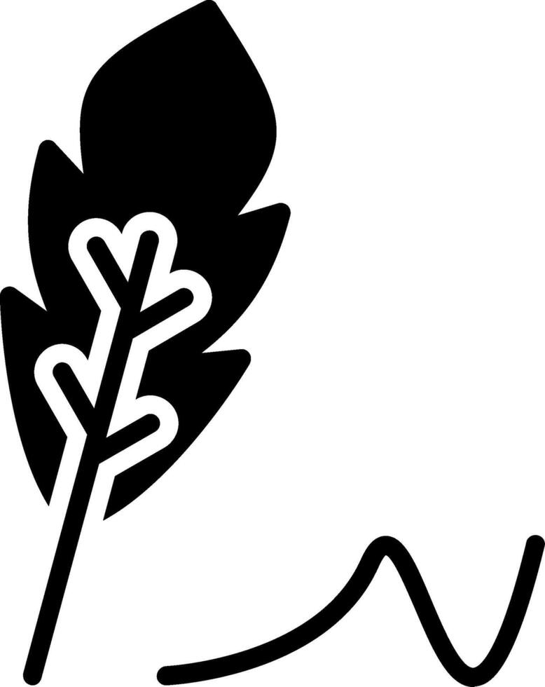 Feather Glyph Icon Design vector