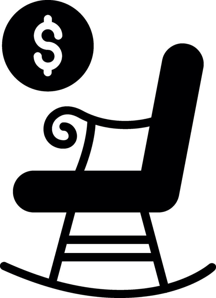 Retirement Glyph Icon Design vector