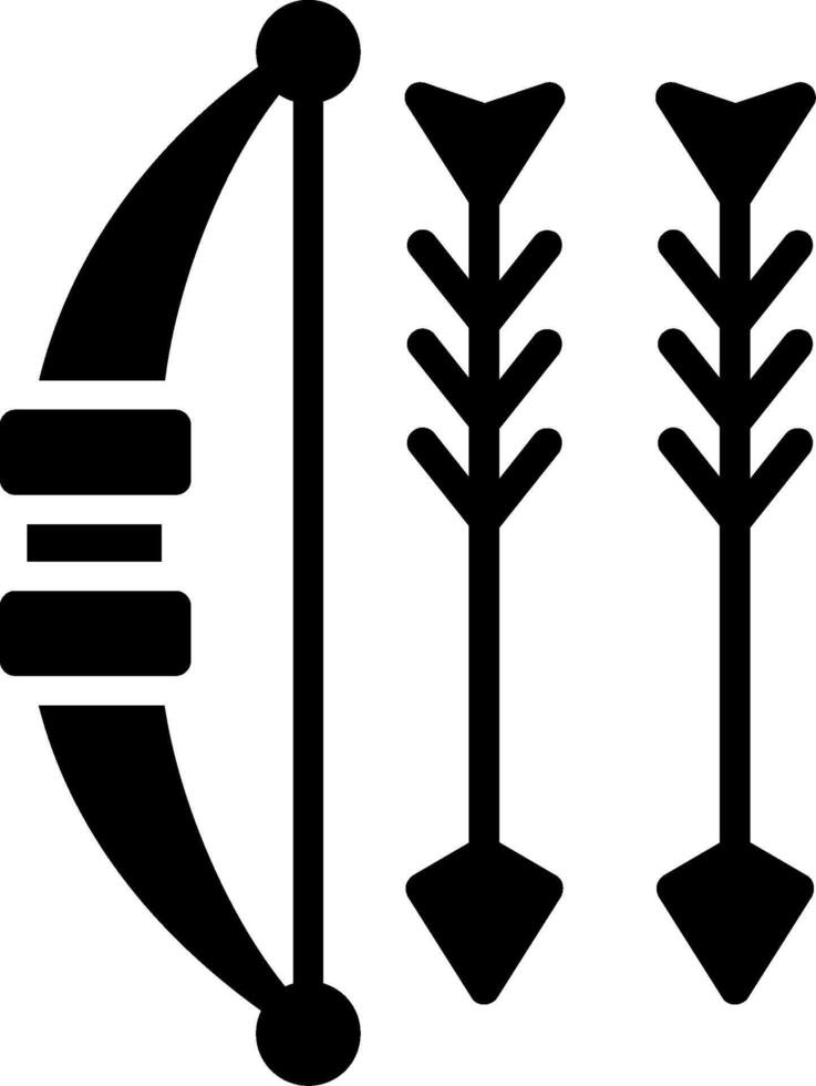 Bow And Arrow Glyph Icon Design vector