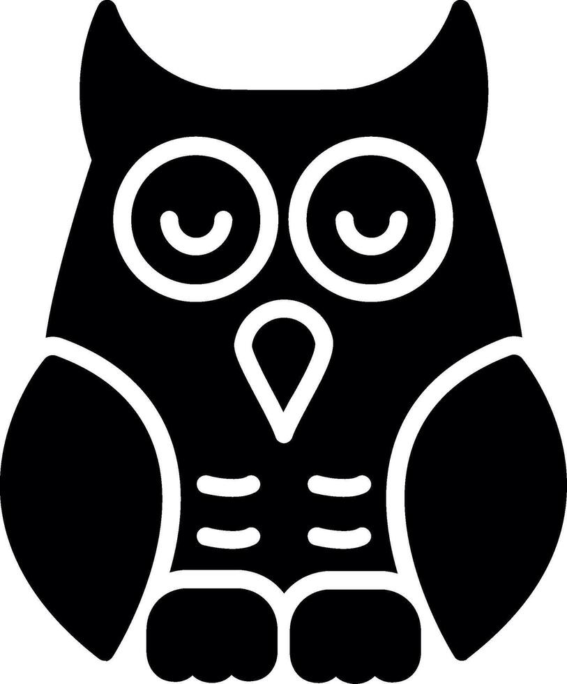 Owl Glyph Icon Design vector
