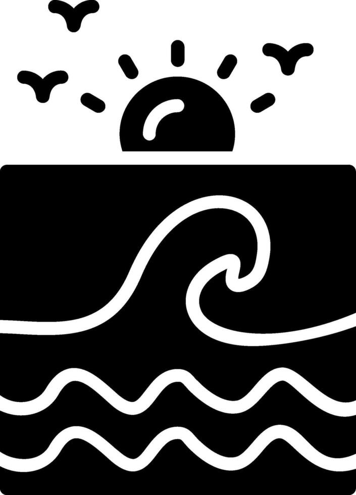 Ocean Glyph Icon Design vector