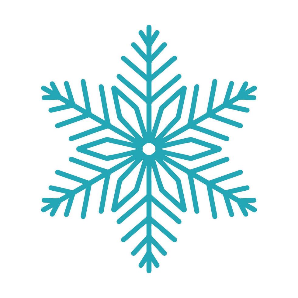 Detailed snowflake illustration, unique hand drawn style. Graphic outline doodle drawing. Christmas and New Year symbol. Unique snowflake silhouette icon for frosty designs and decorations. vector