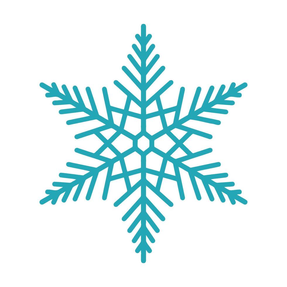 Beautiful snowflake hand drawn illustration. Graphic outline doodle drawing. Christmas and New Year symbol. Unique snowflake silhouette icon for frosty winter designs and decorations. vector