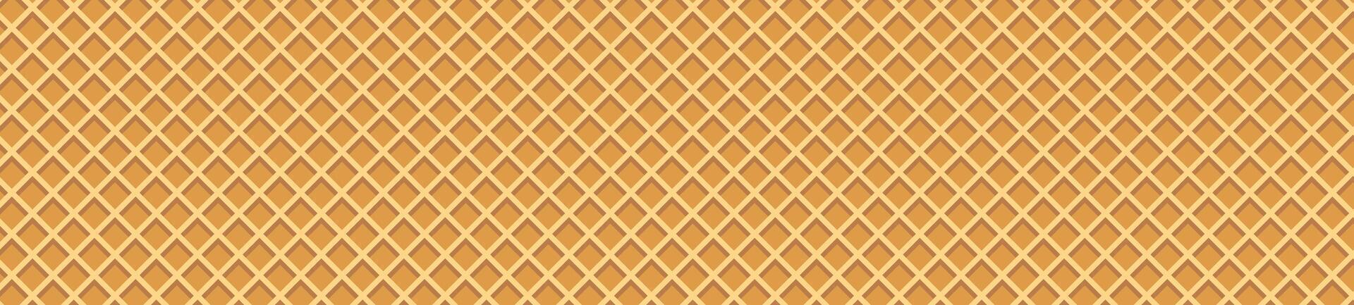 Waffle cone texture with ice cream and wafer backgrounds. Flat illustration isolated on white background. vector