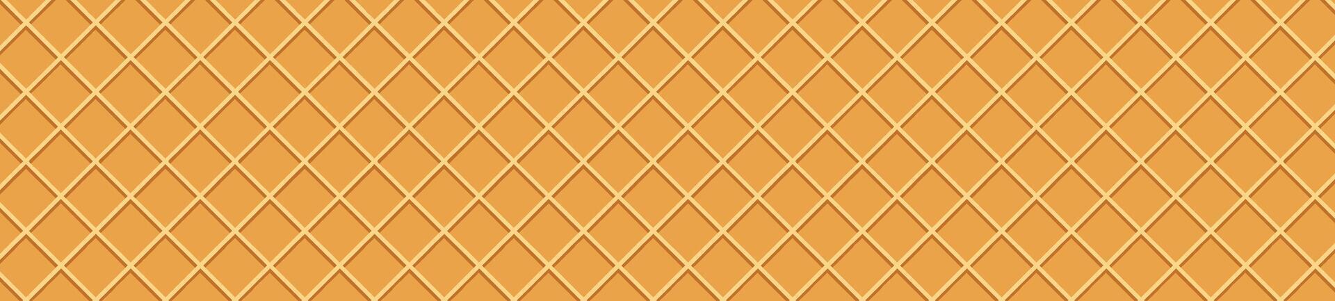 Waffle cone texture with ice cream and wafer backgrounds. Flat illustration isolated on white background. vector