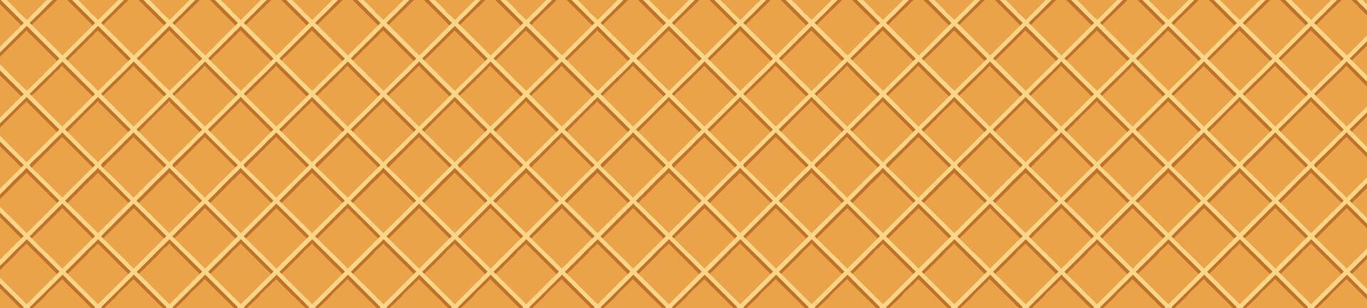 seamless Waffle background pattern and biscuit texture. for ice cream cones, candy, and cake. Flat illustration isolated on white background. vector