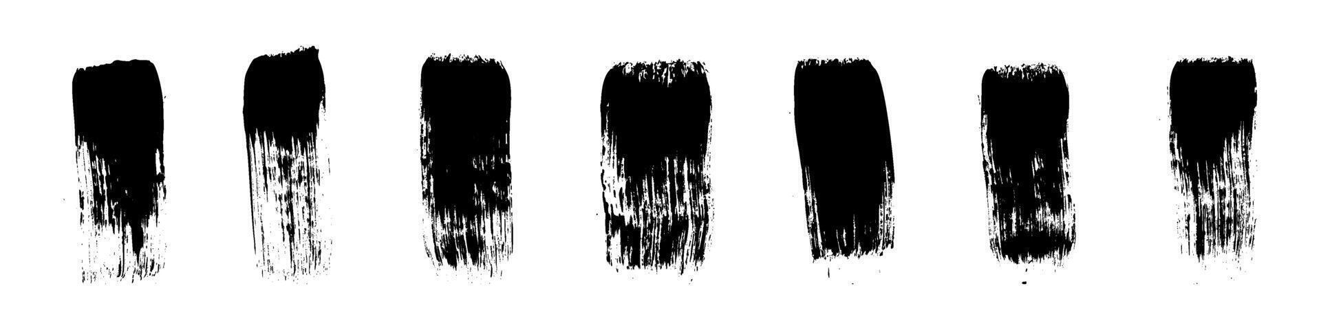 Ink splatter with brush strokes and paint scribbles. Dynamic splash shapes and line textures. Flat illustration isolated on white background. vector