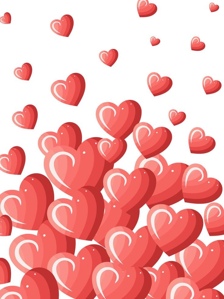 Festive romantic banner with hearts on a white background for Valentine's Day. vector