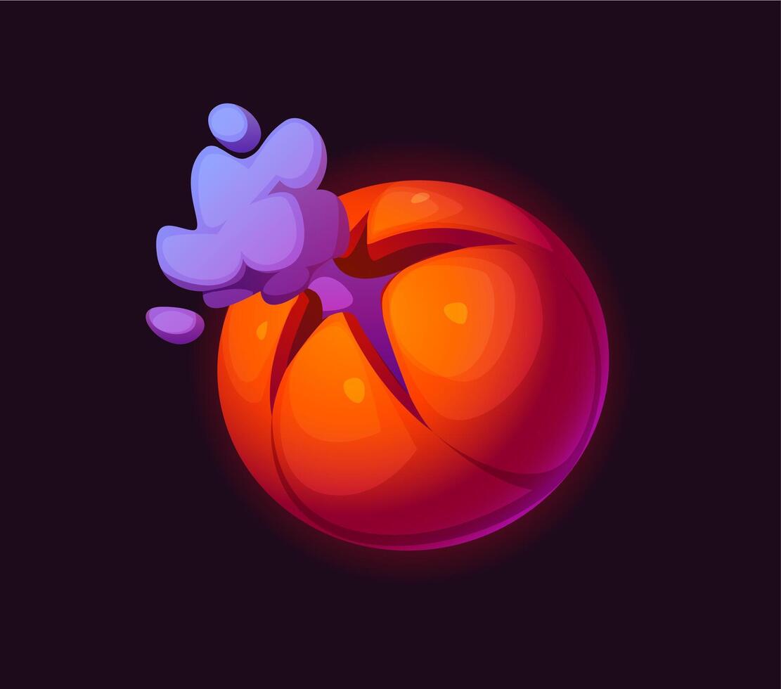 Cartoon galaxy fantasy alien cracked space planet vector