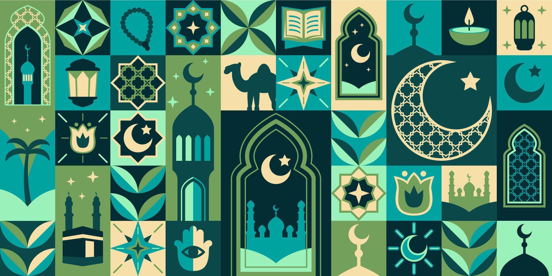 Islamic Ramadan geometric pattern background vector