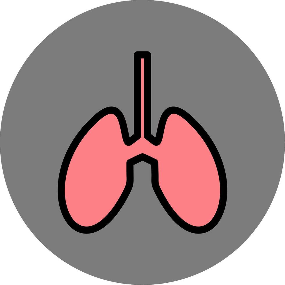 Lungs Colorful Icon vector