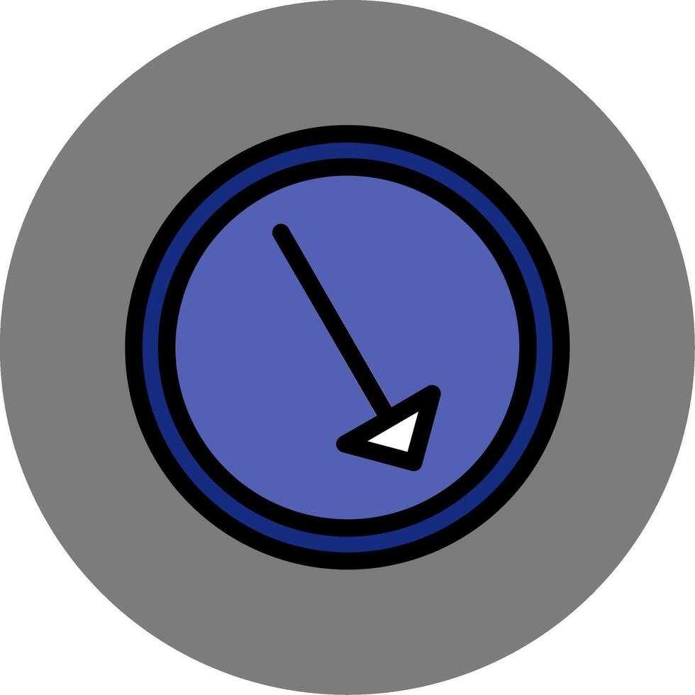 Right Down Colorful Icon vector