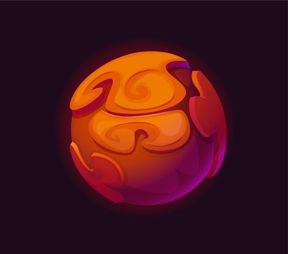 Cartoon galaxy alien brown ground space planet vector