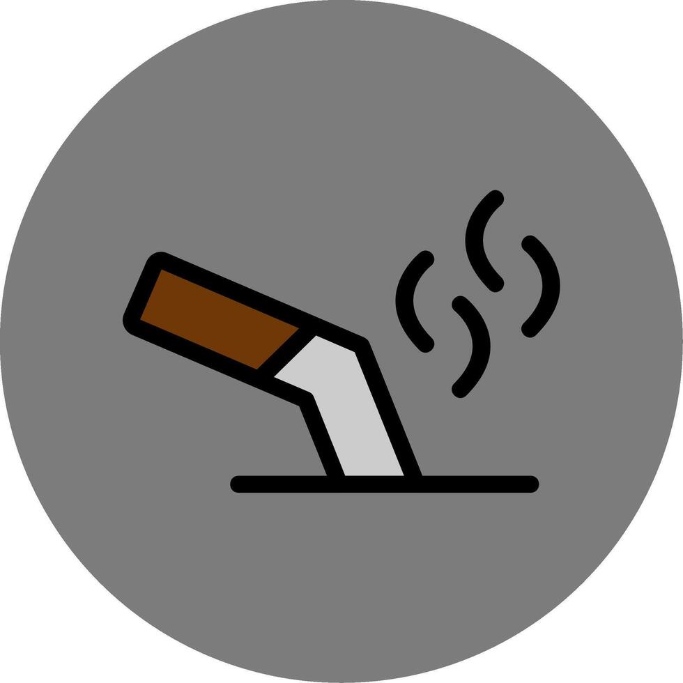 Cigarette Butt Colorful Icon vector