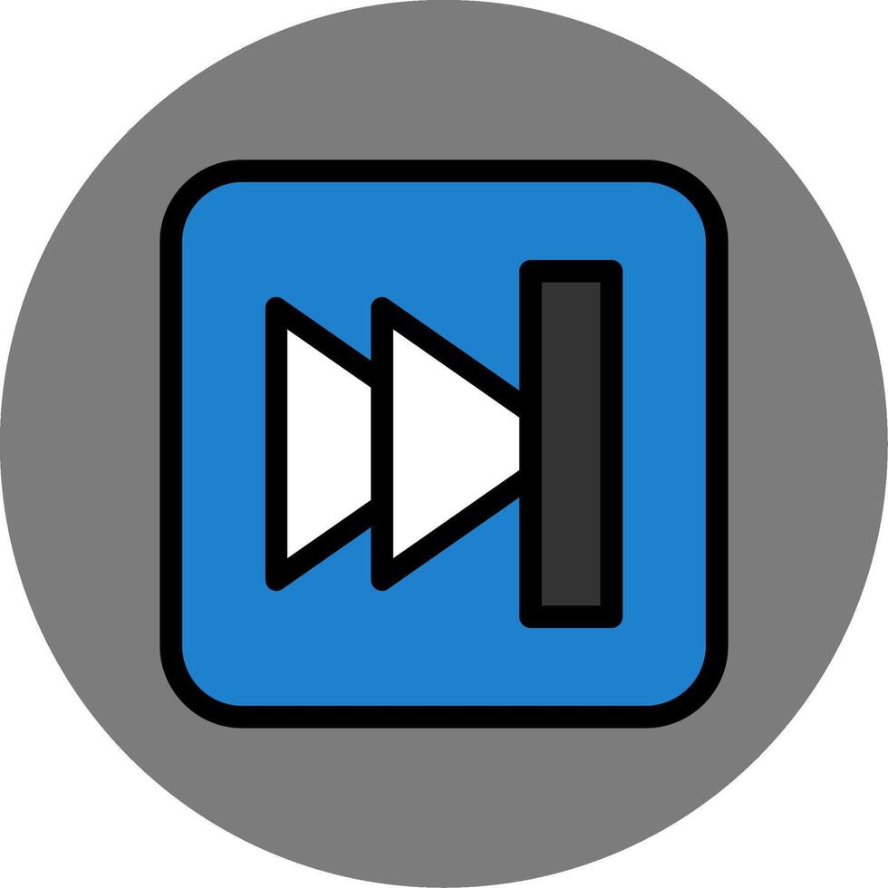 Skip Button Colorful Icon vector