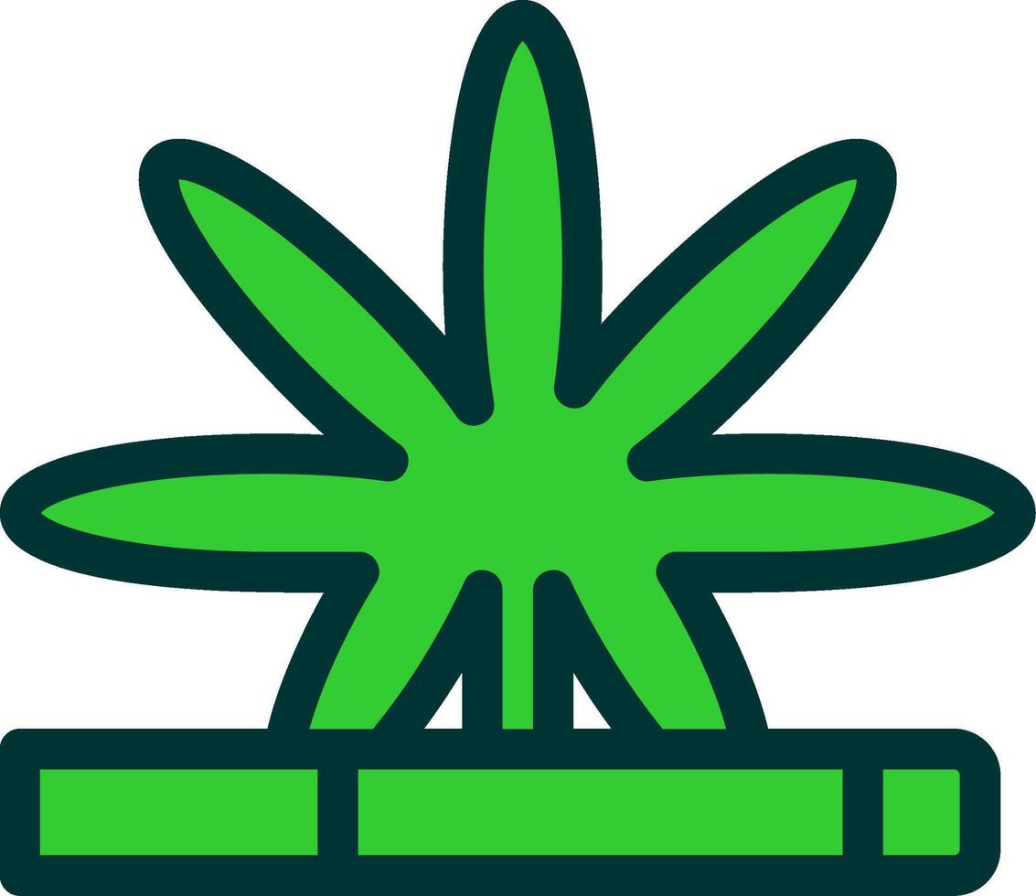 Weed Leaf Colorful Icon vector