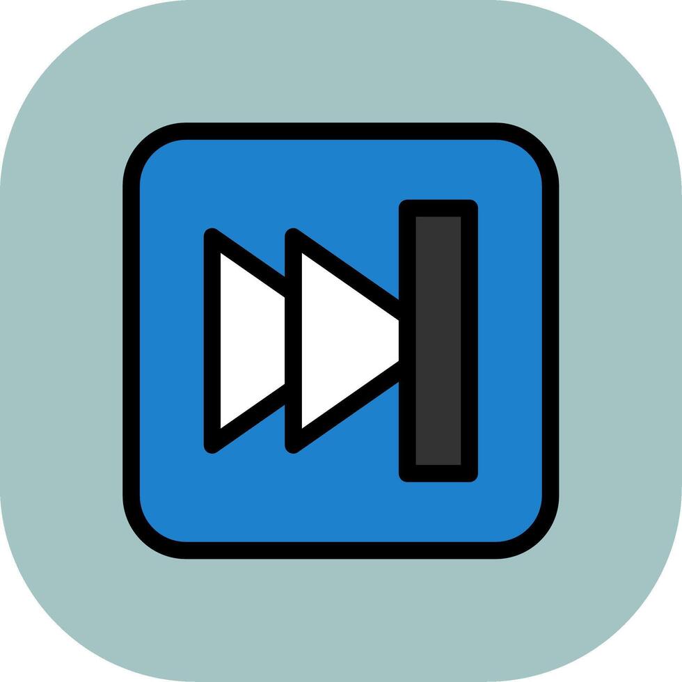 Skip Button Colorful Icon vector