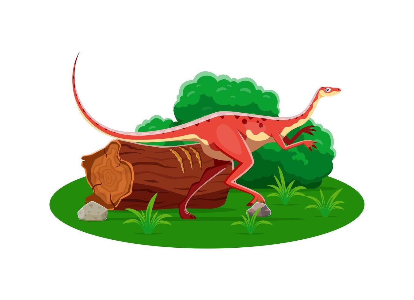 Alvarezsaurus prehistoric bipedal dino character vector