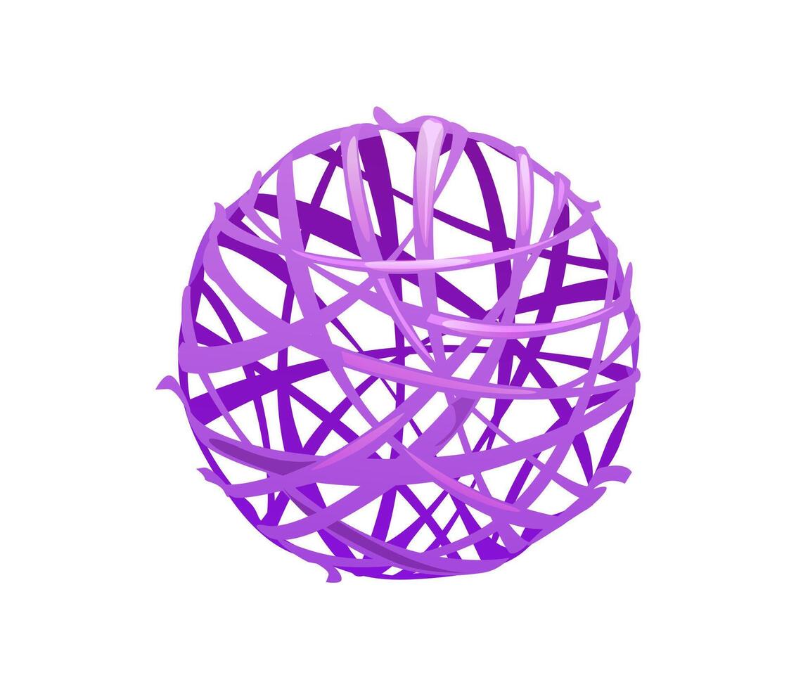 Cartoon lavender wicker rattan ball or sphere vector