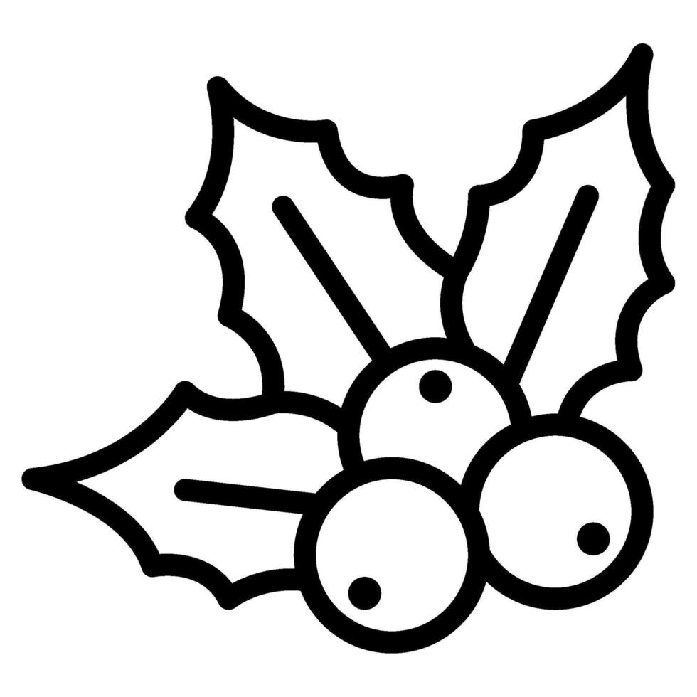 Holly christmas icon illustration vector