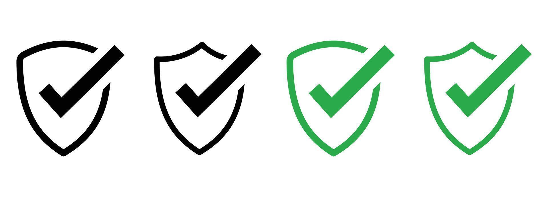 Shield check mark icon. security shield protection icon with tick symbol. protection, guarded, safe symbol, sign, illustration, vector