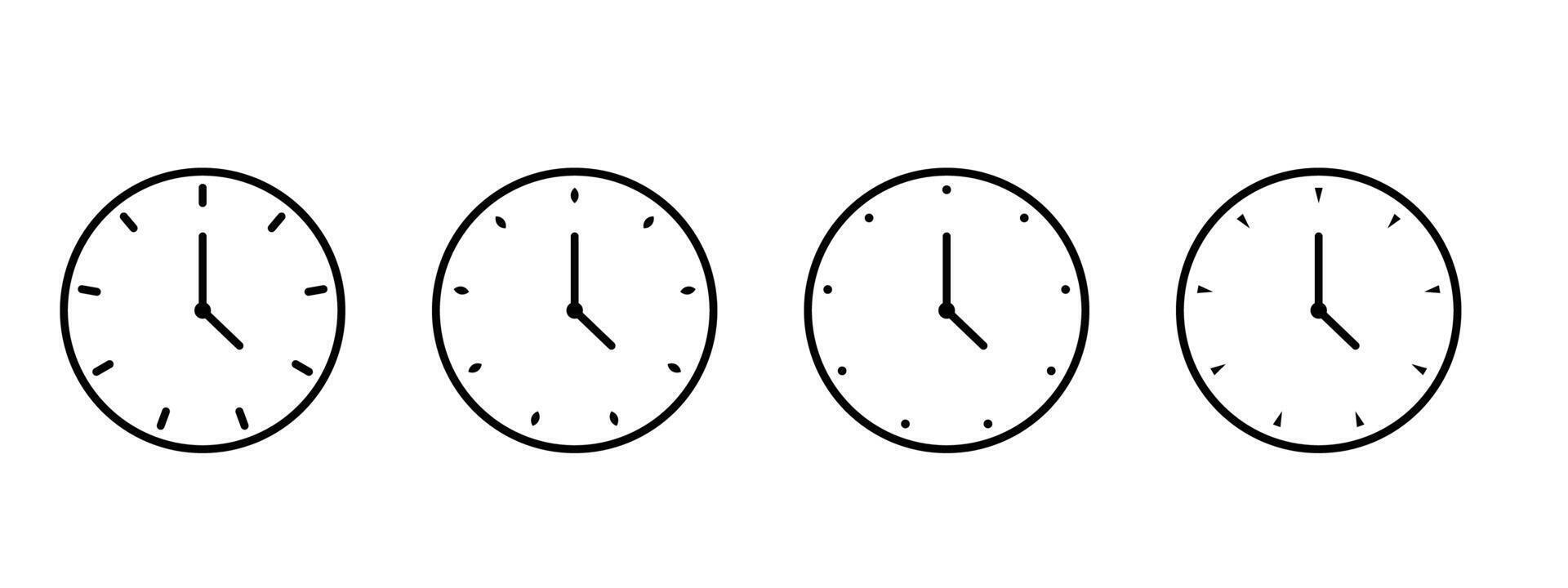 Set of clock icon. Wall clock icon. Clock, time icon. vector