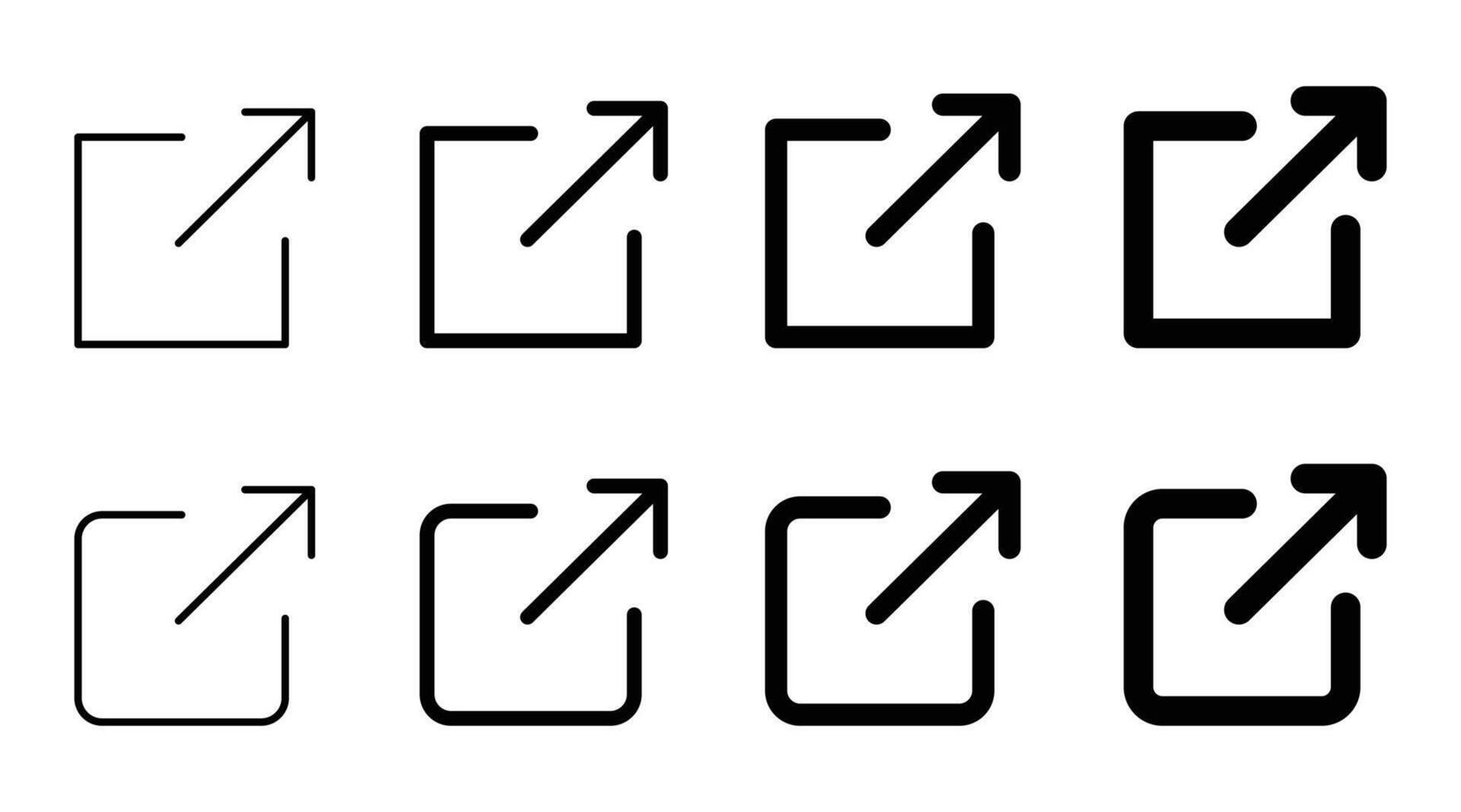 External link icon set. hyperlink symbol. link icon Web UI design. Isolated symbols on white background vector
