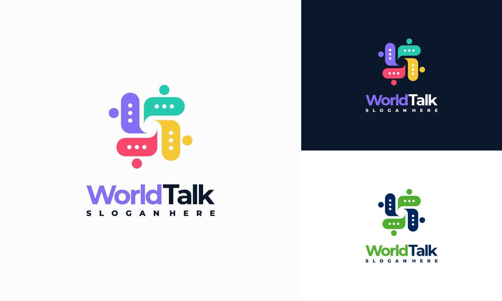 World Forum logo designs concept , World Talk logo symbol designs, Discuss symbol vector