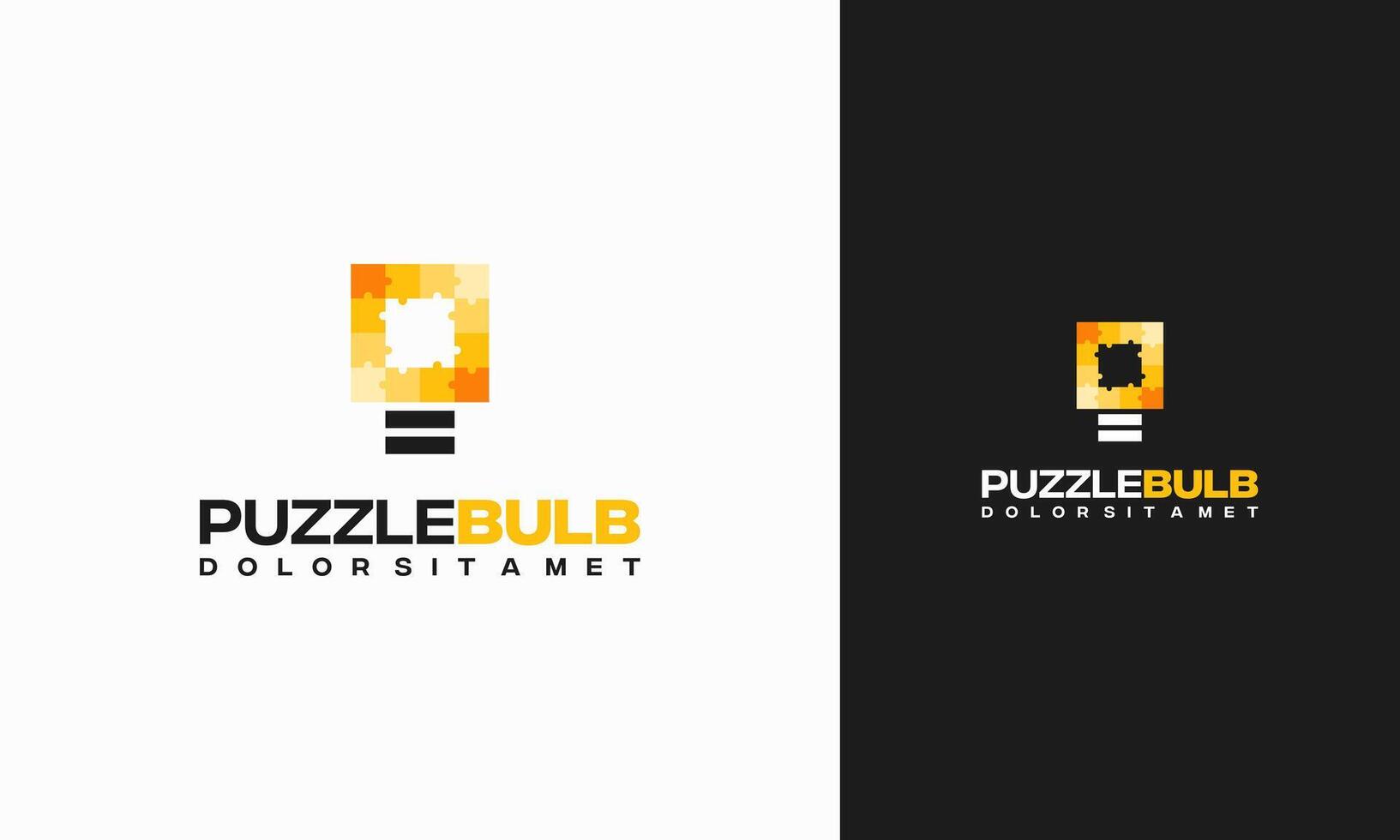 Puzzle Idea Bulb Logo concept , Smart Puzzle logo symbol vector
