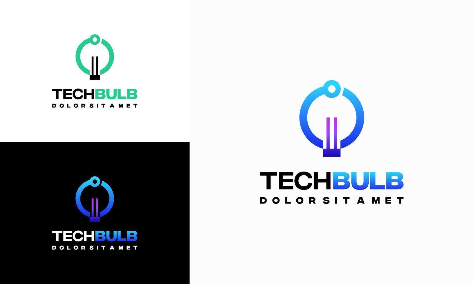 Modern Tech Bulb logo designs concept, Pixel Technology Bulb Idea logo template vector