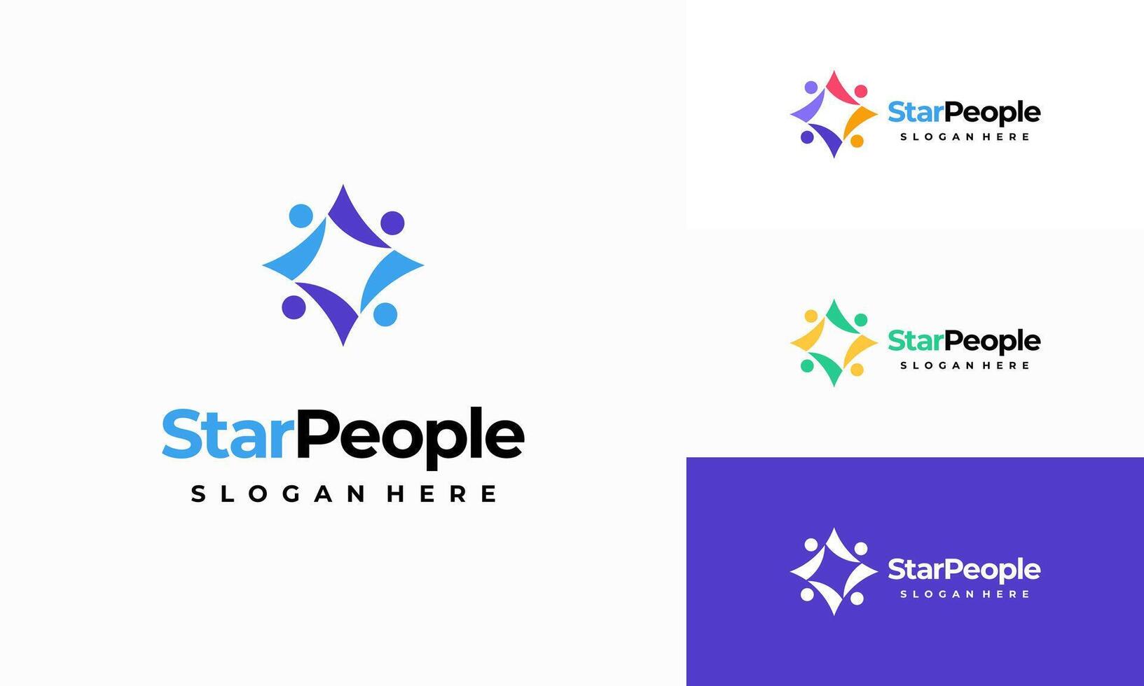 Star People Logo designs concept illustration, People Community Logo designs Symbol vector