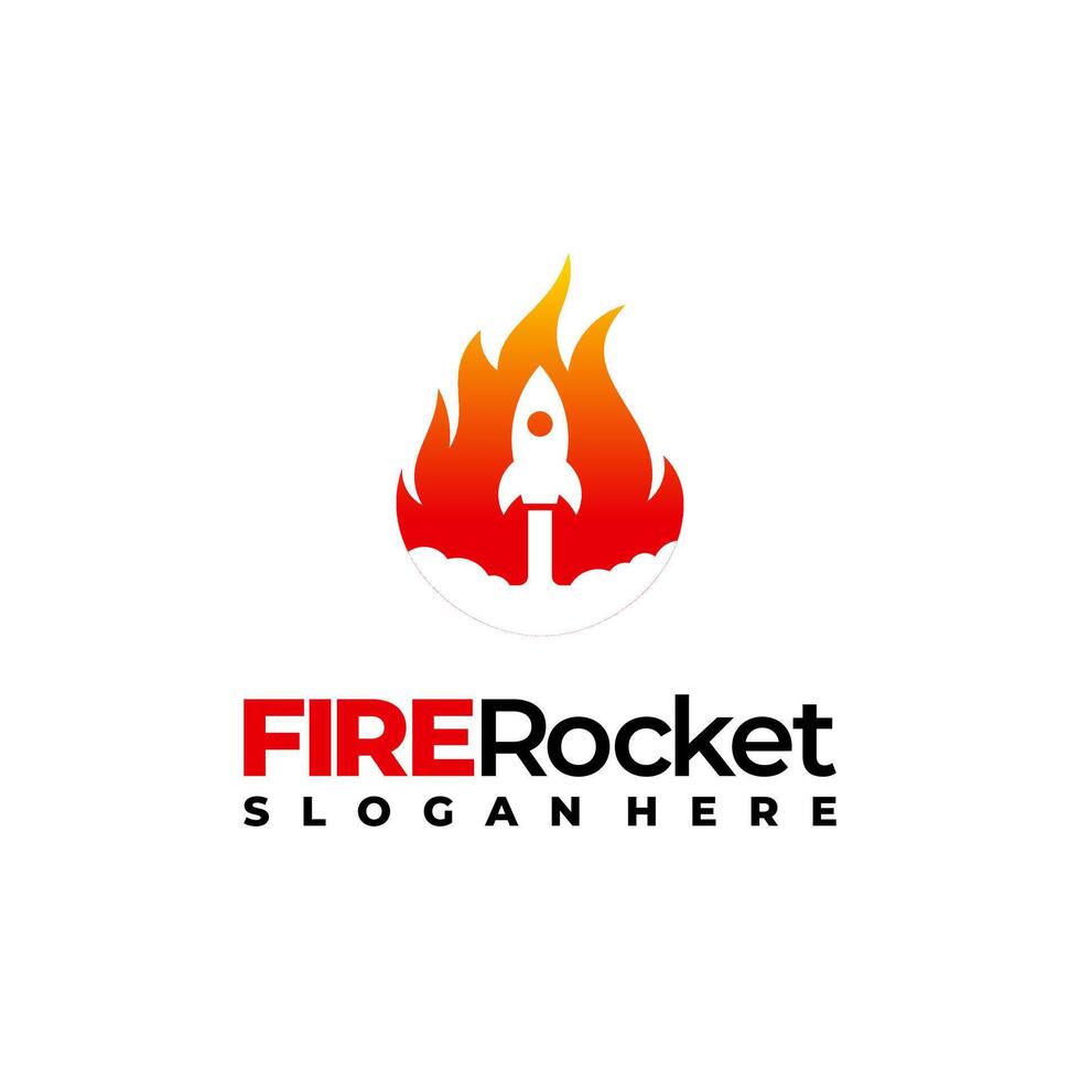 Fire Rocket Logo designs concept , Outer Space logo template icon vector