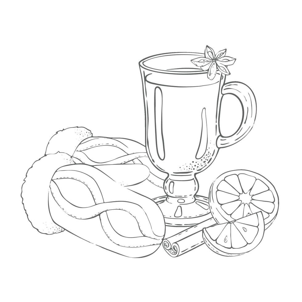 mulled vine With mittens vector