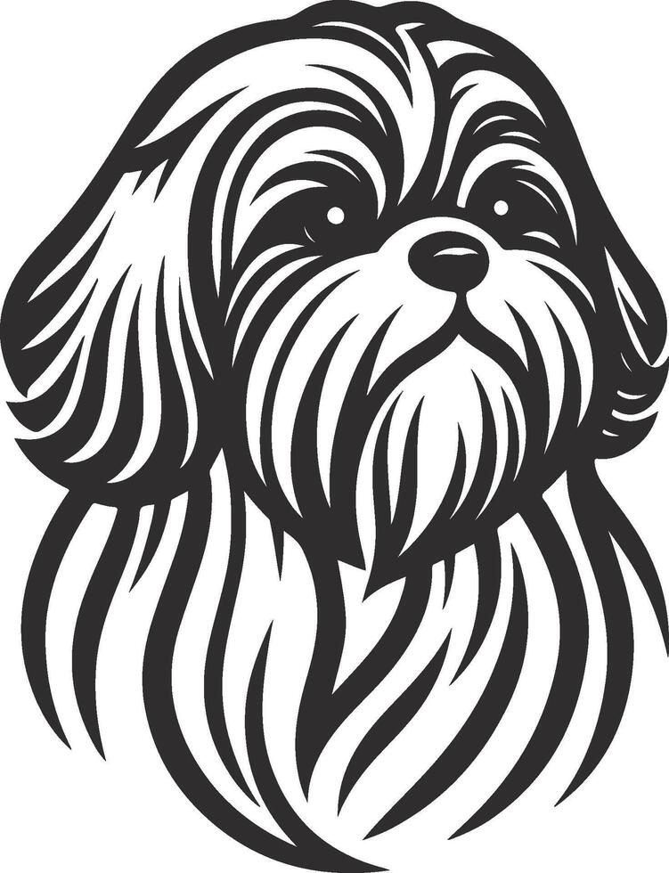 Pure Shih Tzu Line Art vector