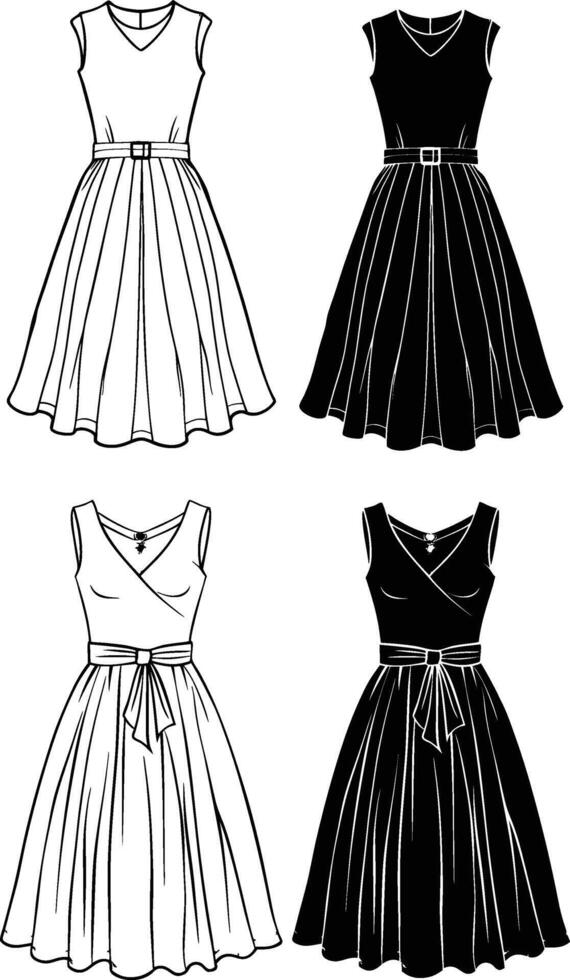 Sunset Glow A-Line vector