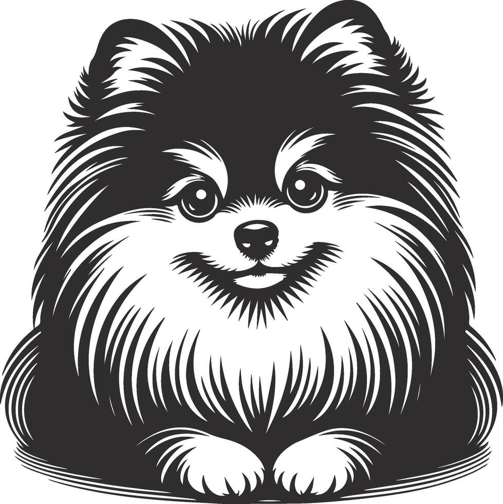 Minimalist Pomeranian Design vector